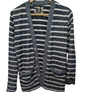 Beams Heart Navy and White Striped Cardigan - Size M - Great Condition